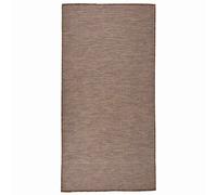 vidaXL Alfombra de exterior de tejido plano marrón 100x200 cm