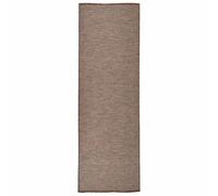 vidaXL Alfombra de exterior de tejido plano marrón 80x250 cm