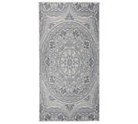 vidaXL Alfombra de exterior de tejido plano rayas azules 100x200 cm