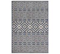 alfombra exterior vidaXL, tejido plano, 160x230 cm, azul, a rayas