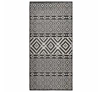 vidaXL Alfombra de exterior de tejido plano rayas negras 80x150 cm