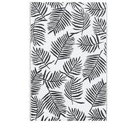vidaXL Alfombra de Exterior Patio Jardín Terraza Balcón Salón Sala de Estar Hogar Decoración Alfombrilla Suelo Suave PP Blanco y Negro 160x230 cm