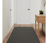 vidaXL Alfombra de pasillo con aspecto sisal Gris antracita 80x300 cm lavable