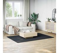 vidaXL Alfombra de pelo corto esponjoso suave lavable negra 160x230 cm