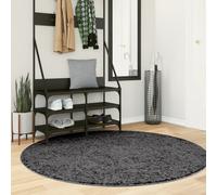 vidaXL Alfombra de pelo corto OVIEDO gris antracita Ø 160 cm