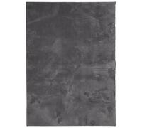 vidaXL Alfombra de Pelo Corto y Suave Lavable, Tapete de Suelo, Alfombrilla Antideslizante, Alfombra para Salón Dormitorio Pasillo, Gris Antracita