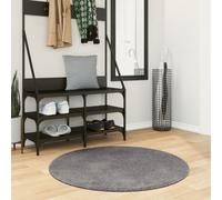 vidaXL Alfombra HUARTE de pelo corto y suave, lavable, antideslizante Ø 100 cm Gris antracita