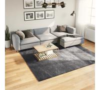 vidaXL Alfombra de Pelo Corto y Suave Lavable, Tapete de Suelo, Alfombrilla Antideslizante, Alfombra para Salón Dormitorio Pasillo, Gris Antracita