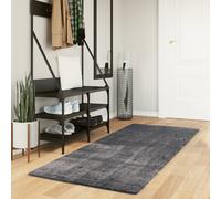 vidaXL Alfombra HUARTE de pelo corto y suave, lavable y antideslizante, Gris antracita 80x200 cm