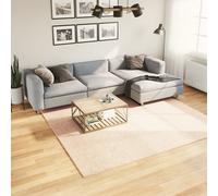 vidaXL Alfombra HUARTE de pelo corto, suave y lavable Beige 240x240 cm