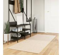 vidaXL Alfombra de pelo corto suave lavable HUARTE beige 80x200 cm