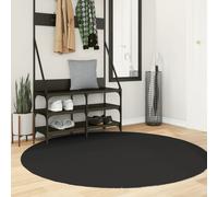 vidaXL Alfombra de pelo corto suave lavable HUARTE negro Ø 160 cm