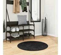 vidaXL Alfombra de Pelo Corto Suave Lavable HUARTE Negro Ø 80 cm
