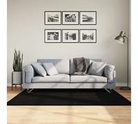 vidaXL Alfombra de pelo corto suave lavable HUARTE negro 120x170 cm