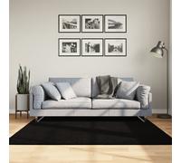 vidaXL Alfombra de pelo corto suave lavable HUARTE negro 160x160 cm