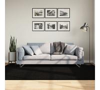 vidaXL Alfombra HUARTE de pelo corto suave lavable Negro 160x230 cm