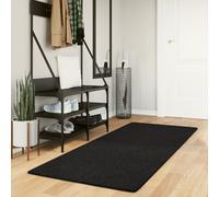 vidaXL Alfombra de Pelo Corto Suave Lavable HUARTE Negro 80x200 cm