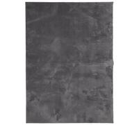vidaXL Alfombra HUARTE 140x200 cm – Pelo corto suave, lavable y antideslizante, Gris antracita