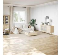 vidaXL Alfombra de pelo largo color crema y blanco, 240 x 340 cm, poliéster