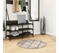 vidaXL Alfombra de pelo largo moderna PAMPLONA beige antracita Ø 80 cm