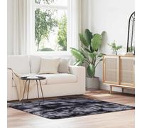 vidaXL Alfombra de pelo largo NAVARRA gris oscuro 160x160 cm poliéster