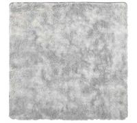 vidaXL Alfombra NAVARRA de pelo largo y mullida gris plateado 200x200 cm poliéster