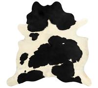 vidaXL Alfombra de piel de vaca auténtica 150x170 cm Negro Y Blanco