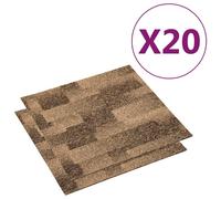 vidaXL Alfombra de suelo, 20 unidades, color marrón, 50 x 50 cm, material: polipropileno, pelo corto