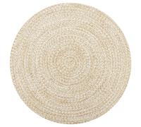 vidaXL Alfombra de yute tejida a mano blanco y natural 90 cm