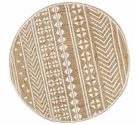 vidaXL Alfombra de yute tejida a mano con estampado blanco 120 cm