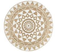 vidaXL Alfombra de yute estampada tejida a mano – Interior/Exterior 90 cm Blanco