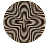 vidaXL Alfombra Tejida a Mano de Yute Trenzado Felpudo Moqueta Hogar Decoración Interior Exterior Hogar Casa Tapete Esterilla 90 cm Espirales Ngro
