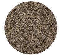 vidaXL Alfombra de yute tejida a mano negro y natural 90 cm