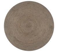 vidaXL Alfombra de Yute Tejida a Mano Redonda Felpudo Moqueta Hogar Decoración para Interior y Exterior del Hogar Casa Tapete Esterilla 150 cm Gris