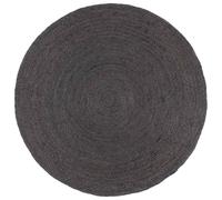 vidaXL Alfombra de yute tejida a mano redonda gris oscuro 210 cm