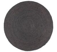 vidaXL Alfombra de Yute Tejida a Mano Redonda Gris Oscuro 240 cm