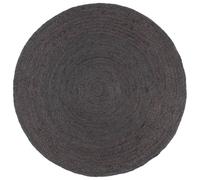 Alfombra De Yute Tejida A Mano Redonda Gris Oscuro 240 Cm Vidaxl