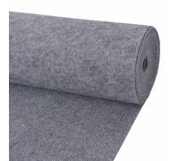 vidaXL Alfombra gris de 1,2 x 20 m, poliéster, elegante, rectangular, moderna, enrollable, para interior o exterior, estructura acanalada, práctica decoración