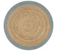 vidaXL Alfombra hecha a mano de yute con borde verde oliva 150 cm