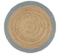 vidaXL Alfombra hecha a mano de yute con borde verde oliva 210 cm