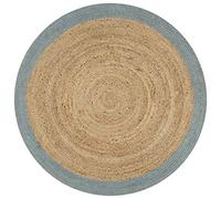 vidaXL Alfombra Hecha a Mano de Yute con Borde Verde Oliva 90 cm