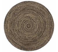 vidaXL Alfombra hecha a mano de yute marrón y negro 180 cm