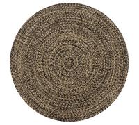 vidaXL Alfombra hecha a mano de yute negra y natural 120 cm