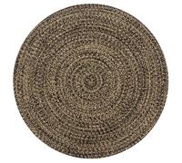 vidaXL Alfombra hecha a mano de yute negra y natural 150 cm