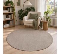 vidaXL Alfombra IZA Beige Ø 160 cm 100% Poliéster Pelo bajo