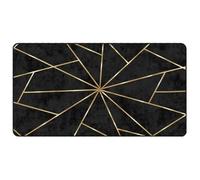 vidaXL Alfombra Lavable, Alfombra de Salón Dormitorio, Alfombrilla Antibacteriana, Alfombra Suelo Decorativa, Negro y Dorado 80x150 cm