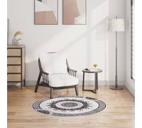 vidaXL Alfombra lavable antideslizante negro y gris φ120 cm