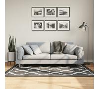 vidaXL Alfombra lavable salón y dormitorio, antibacteriana y antideslizante, Negro y Blanco 120x180 cm