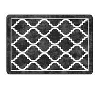 vidaXL Alfombra lavable salón y dormitorio, antibacteriana y antideslizante, Negro y Blanco 120x180 cm