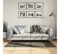 vidaXL Alfombra lavable negro y dorado 80x150 cm